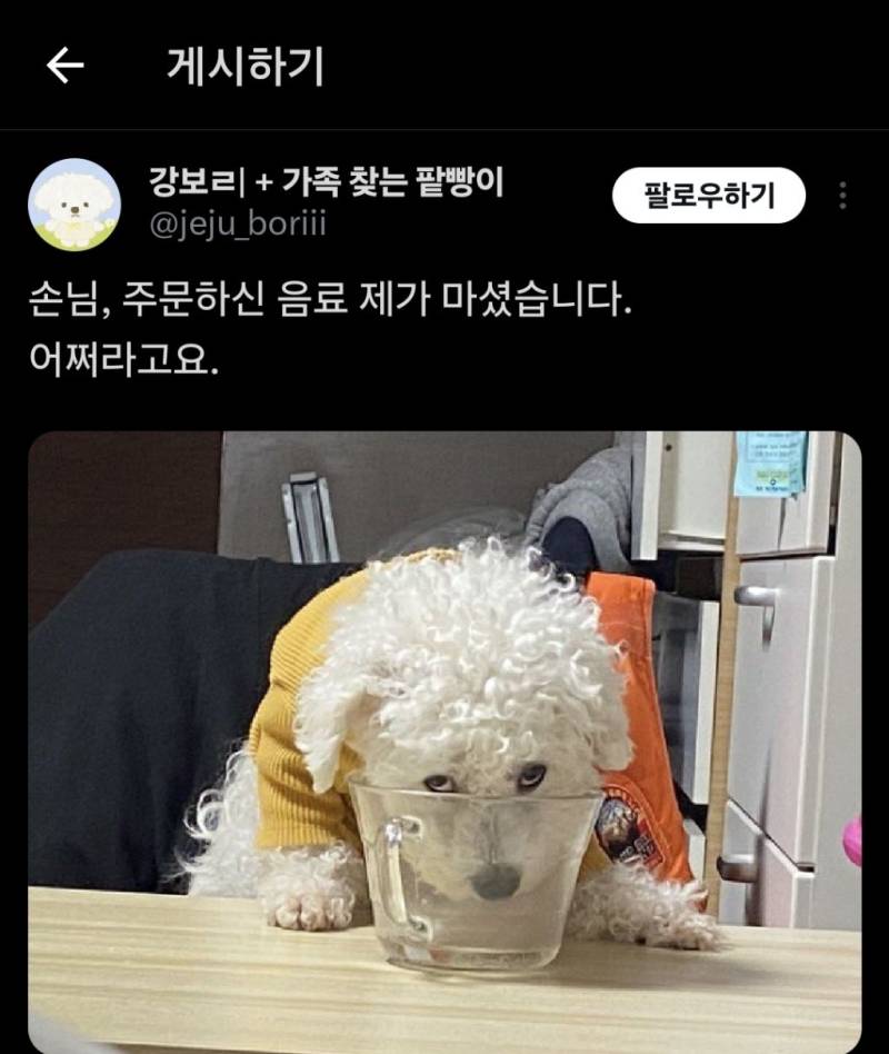 손님, 주문하신 음료 밟았습니다.의 내용을 보여주는 이미지 관련 이미지 3