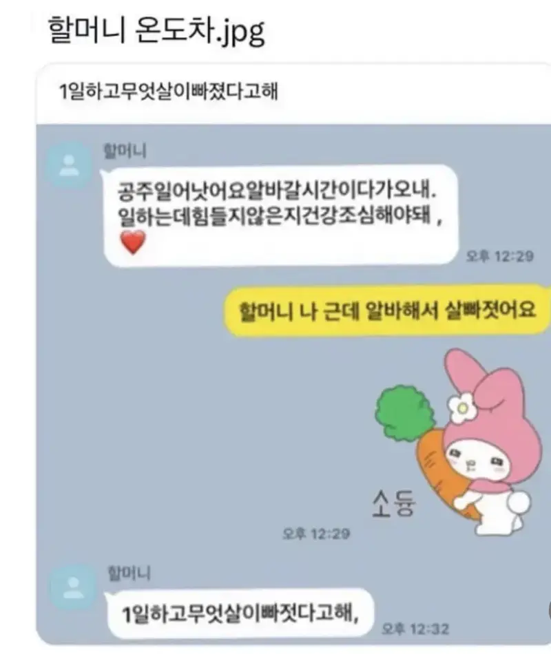 할머니 온도차의 내용을 보여주는 이미지