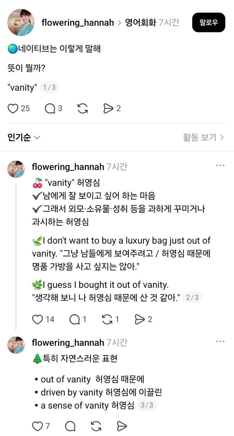 Vanity 뜻이 뭘까?의 내용을 보여주는 이미지
