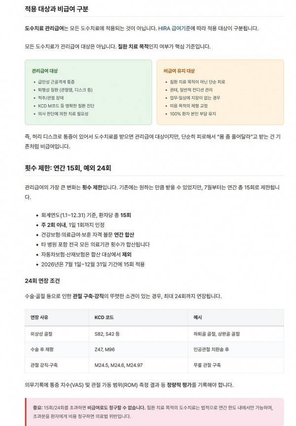 7월 1일부터 시행되는 도수치료 건강보험 적용 제도의 내용을 보여주는 이미지 관련 이미지 7