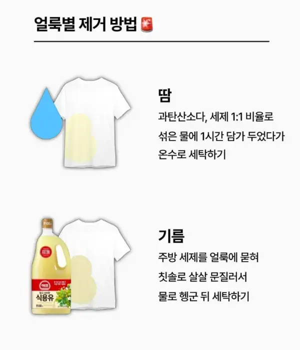 의류 얼룩별 제거 방법 | 인스티즈
